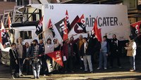 Solidaritätsaktion in Madrid für den Streik bei Gate Gourmet