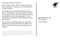 Solipostkarte für die ArbeiterInnen bei FRAPE-Behr