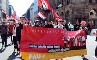 Berlin am 1.Mai: Demonstration gegen Leiharbeit
