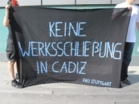 Stuttgart: Soliaktion für die ArbeiterInnen der Cadiz Electronica S.A.