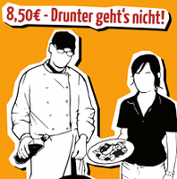 Kampagne für 8,50  Mindestlohn und Lohnspiegel in Dresdner Gastronomie-Branche