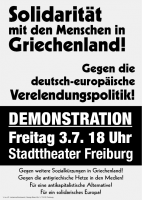 Solidarität mit den Menschen in Griechenland - Gegen die deutsch-europäische Verelendungspolitik!