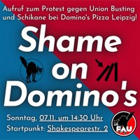 AUFRUF ZUM PROTEST - SHAME ON DOMINO'S PIZZA!